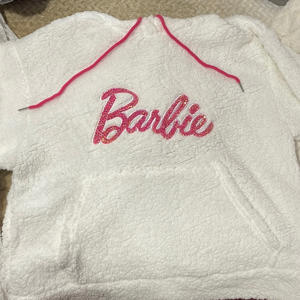 NWOT plush bedazzled Barbie sweatshirt